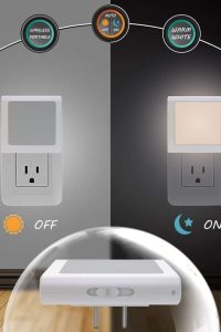 “MAZ-TEK Plug-in LED Night Light with adjustable brightness and dusk-to-dawn sensor – 2 pack warm white”