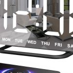 Slim LED Digital Alarm Clock with mirror surface, dimmable display, USB charging ports, and large time display – perfect for modern bedrooms or desks.
