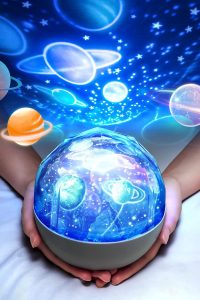 "360° rotating solar system projector night light with planet films"