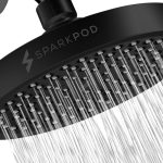 “SparkPod High Pressure Rain Shower Head – Matte Black 6 Inch Round with 90 Anti-Clog Nozzles”