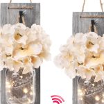 Besuerte rustic wooden wall hanging with LED string lights and inspirational quote for farmhouse decor