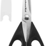 KitchenAid All Purpose Kitchen Shears 8.72 Inch in Black – Stainless Steel Scissors with Soft Grip Handle and Protective Sheath, Dishwasher Safe