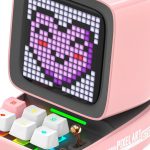 Divoom Ditoo Retro Pixel Art Bluetooth Speaker in Pink with 16x16 LED screen