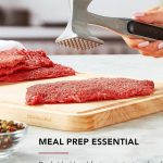 KitchenAid Gourmet Multi-Sided Meat Tenderizer – Dual-Textured Black Aluminum Meat Mallet with Ergonomic Handle and Hang Hole for Easy Storage