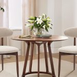 "COLAMY Wooden Dining Chairs set of 4 with beige upholstery in farmhouse kitchen"