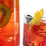 “Libbey Ascent Tumbler and Rocks Glasses Set of 16 on modern kitchen counter”