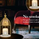 "Gold candle warmer lamp with elegant luxury design for home décor"