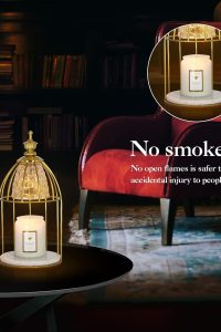 "Gold candle warmer lamp with elegant luxury design for home décor"