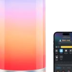 Govee RGBIC Smart Table Lamp 2 with colorful LED glow on nightstand