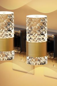 "LED Night Lights Plug into Wall – 2 Pack, automatic dimmable with 3000K warm gold glow"