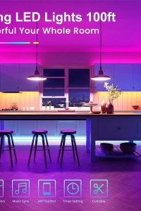 TJOY 100ft RGB LED strip lights with smart app and remote control for bedroom and home décor