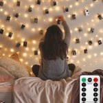 "LECLSTAR 50 LED Photo Clips String Lights, 17ft warm white with remote control and 8 lighting modes"