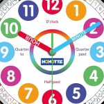 “10-inch multi-colored kids wall clock for learning to tell time”