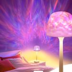 Cordless ocean wave projector light with RGB color-changing effect