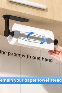 “Under cabinet paper towel holder with one-handed tear and ratchet mechanism”