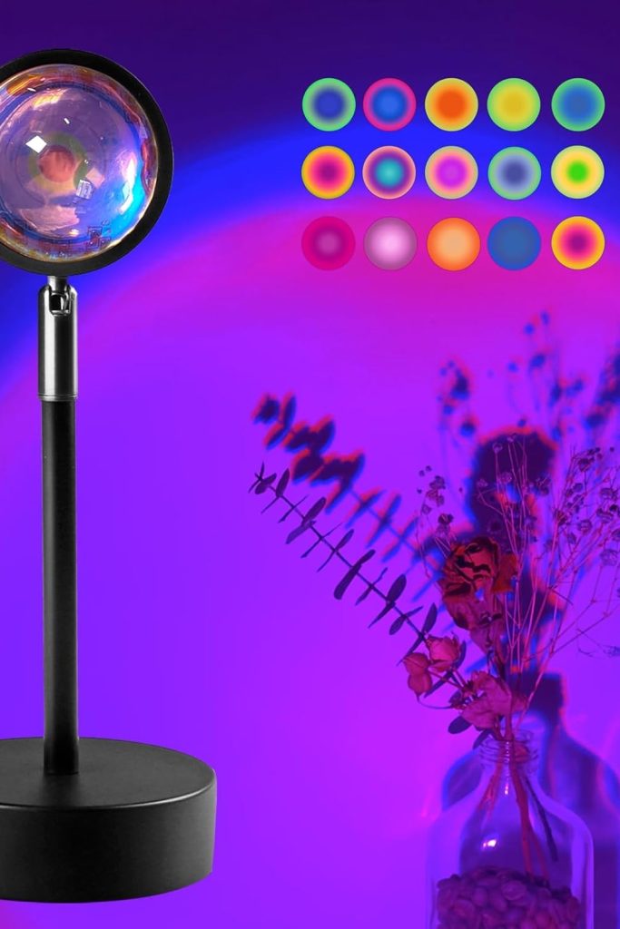 Sunset lamp projector night light with LED colorful changing lights for bedroom