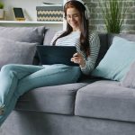 Modern living room sofa purchased safely online