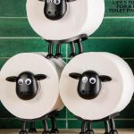 VELENTI Sheep Toilet Roll Holder Set of 3 in black free-standing design