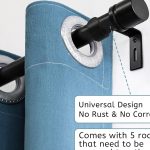 Black adjustable window curtain rod with aluminium finials, 16–88 inch length, 1-inch diameter, perfect for modern home décor