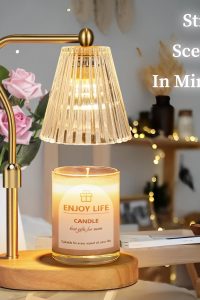 "Vintage candle warmer lamp with timer and adjustable height"