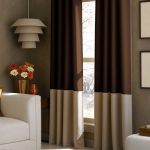 Curtainworks Kendall 84-inch chocolate color block grommet curtain panel on window