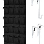 "GORILLA GRIP over the door shoe organizer with 24 mesh pockets in black"