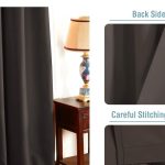 H.VERSAILTEX chocolate brown blackout curtain panel hanging in a modern living room