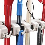 Home-it wall mounted mop and broom holder with 5 positions