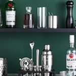 KITESSENSU 12-piece cocktail shaker set with martini shaker, jigger, muddler, bar spoon, and stand for home bar mixology