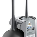 MR.SIGA toilet plunger and bowl brush combo with holder in gray