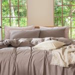 Sleep in Comfort with MooMee’s Heathered Mauve Brown Washed Cotton Duvet Cover Set