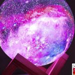 “BRIGHTWORLD 5.9 inch moon lamp glowing in 16 LED colors with remote control”