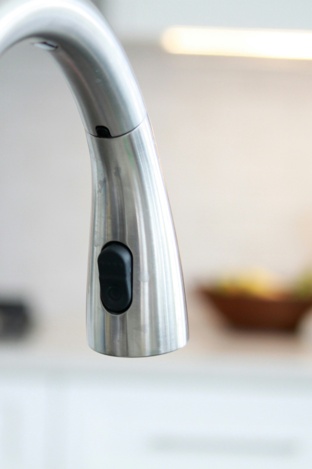 Modern smart faucet with touchless technology in a kitchen sink
