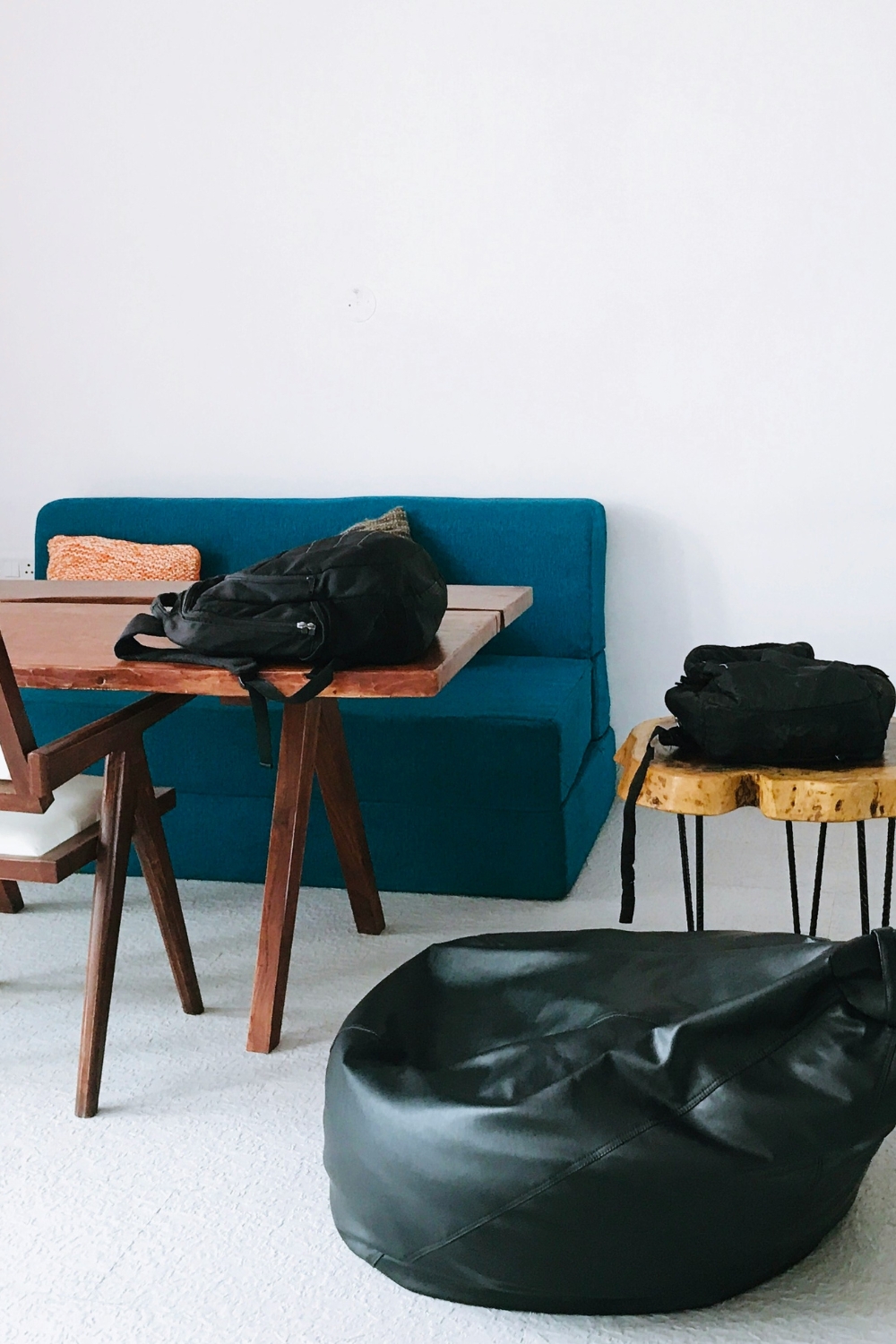 Living room furniture repurposed with fresh paint