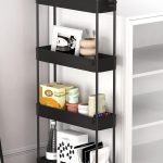 SPACELEAD slim 4-tier rolling storage cart in black