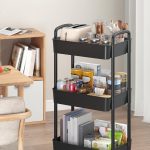 "White CONBOLA 5-layer rotating jewelry organizer with lid"