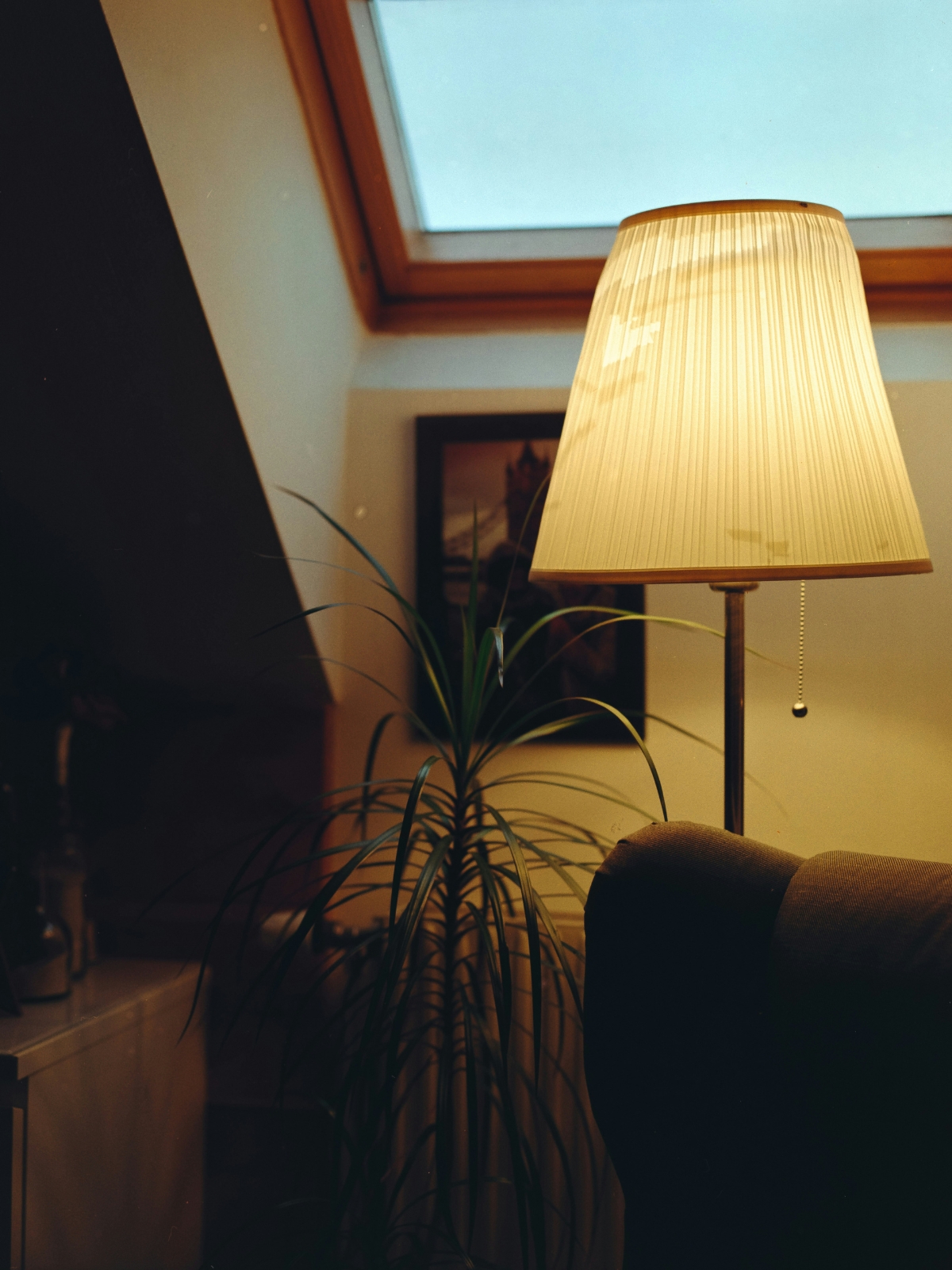 “Smart LED bulbs changing color to enhance living room ambiance”