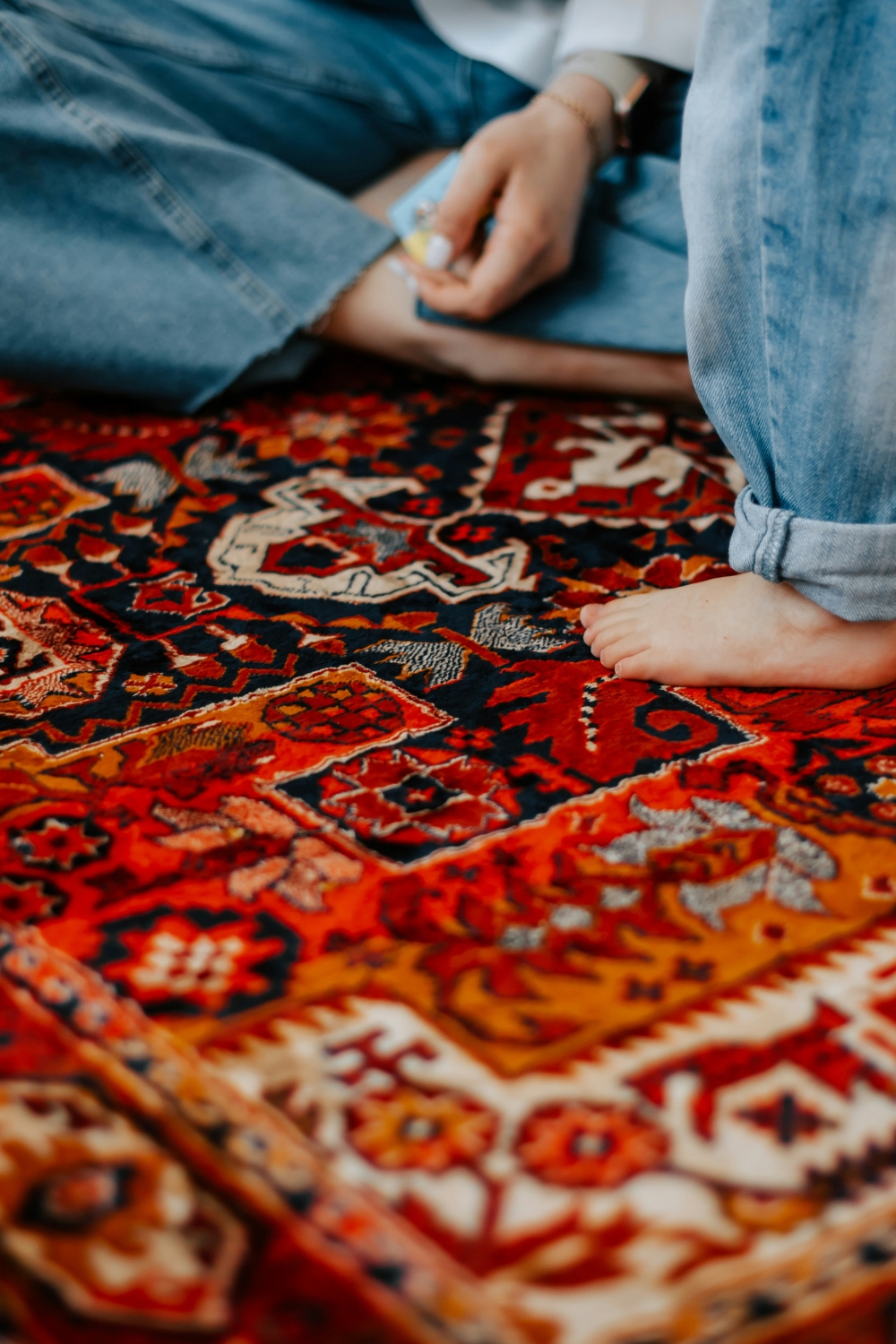 Area rug slipping on hardwood floor and non-slip pad solution