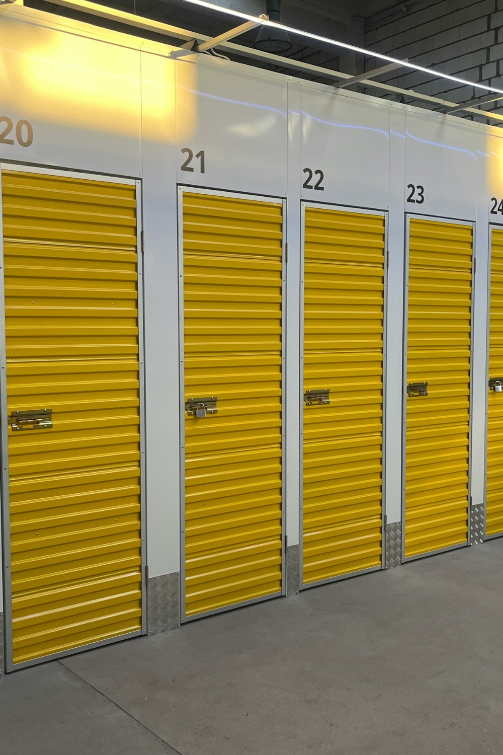 “Stackable modular storage units in modern small apartment living room”