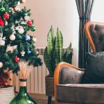 “Cozy living room decorated with warm LED lights and festive New Year theme in 2025.”