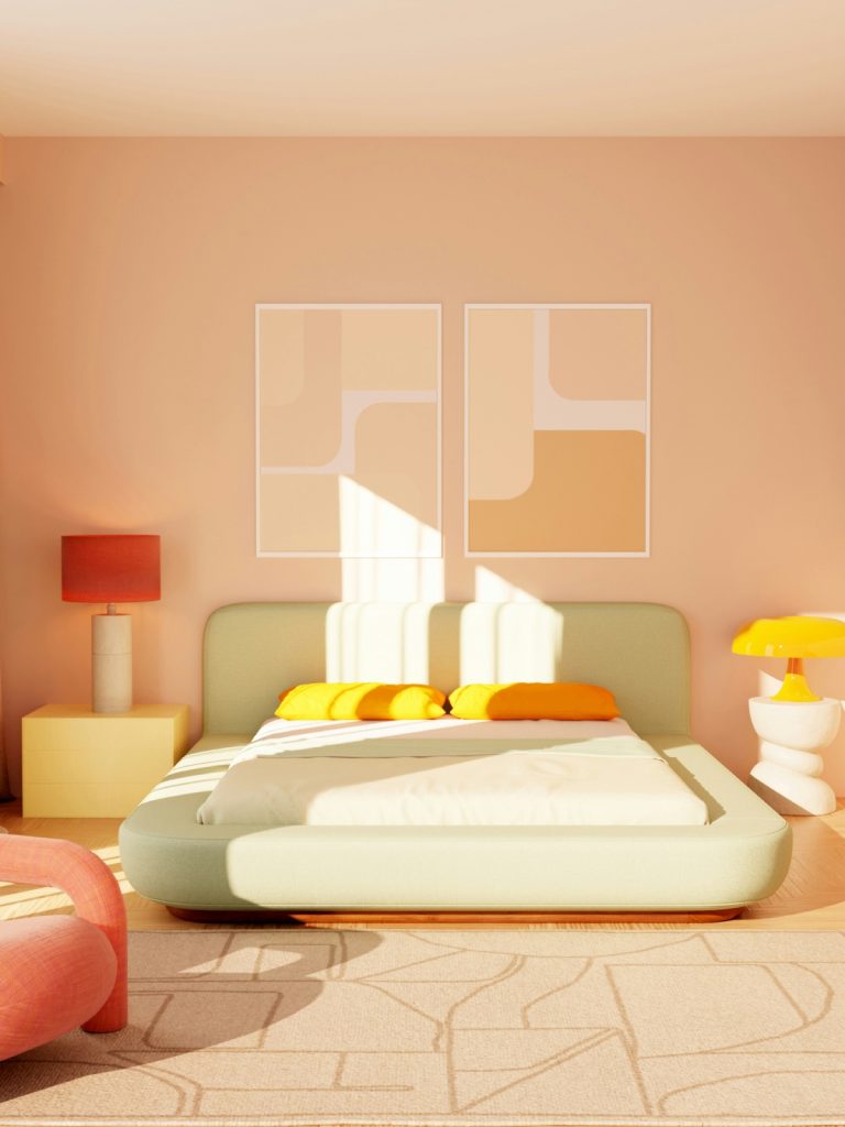 2025 bedroom décor with warm neutral color palette and layered textures