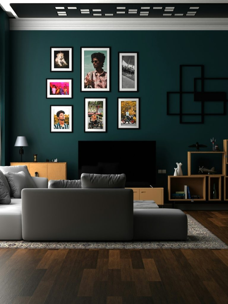 Modern living room color palette with warm neutrals and natural lighting in 2025