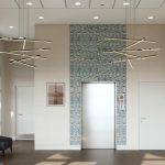 Modern floating ceiling with LED lights in a living room 2025