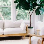 Spring living room with pastel home décor accents