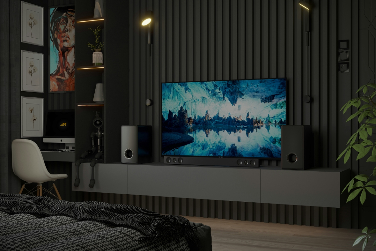 Living room layout designed for conversation instead of TV focus