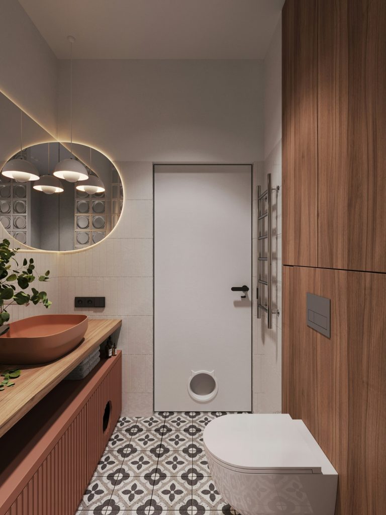 how to make small bathrooms look expansive with light colors