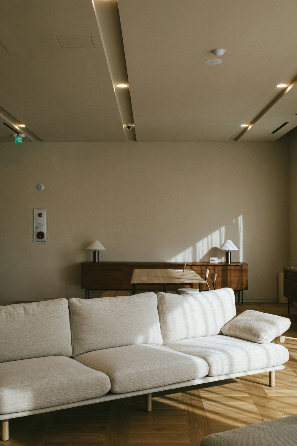 Fireplace area styled with functional decor and built-in storage