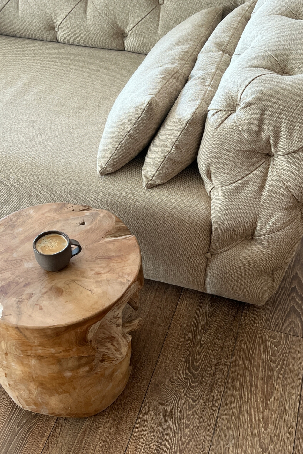 Wool rug providing comfort and durability in open-plan living room