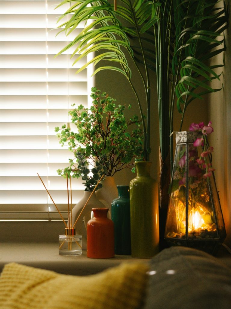 Living room with large windows and bright natural light
