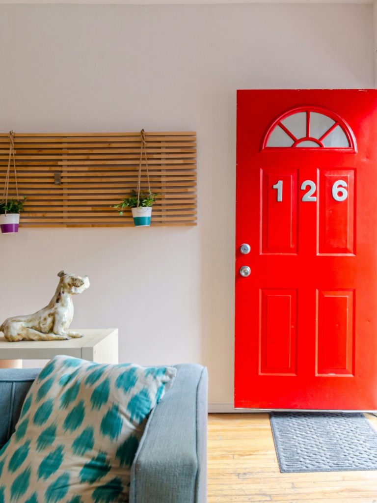 Inviting entryway with cozy decor and smart storage